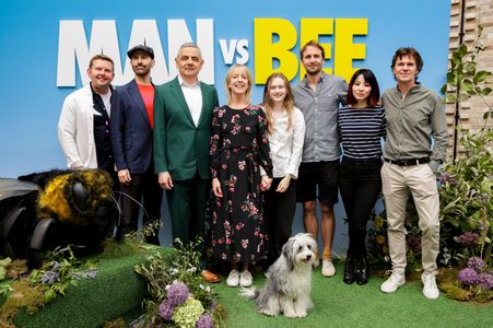 David Kerr with Man Vs. Bee cast and producer.