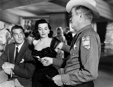 Jane Russell, Victor Mature, and Boyd Cabeen in The Las Vegas Story (1952)