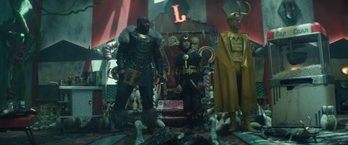 Richard E. Grant, Deobia Oparei, and Jack Veal in Loki: Journey Into Mystery (2021)
