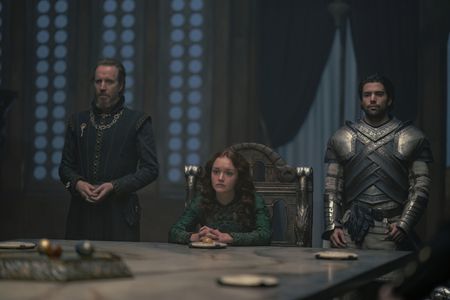 Rhys Ifans, Olivia Cooke, and Fabien Frankel in House of the Dragon (2022)
