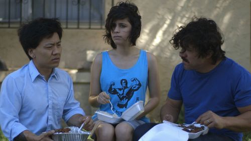 Ashly Burch and Robert Lorie in The Strongest Man (2015)