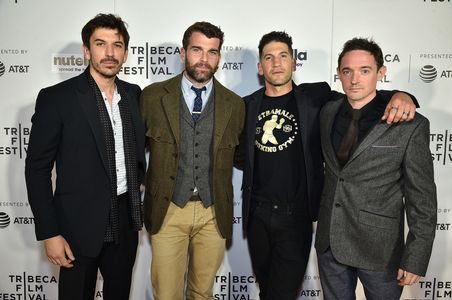 Hugh O'Conor, Jon Bernthal, Stanley Weber, and Tristan McConnell at an event for Pilgrimage (2017)