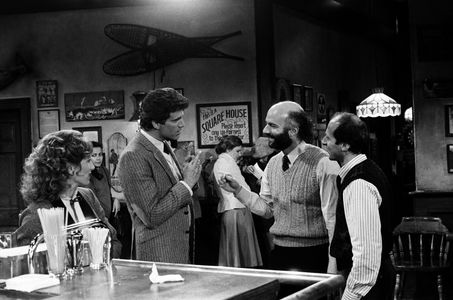 Jacqueline Bisset, Ted Danson, James Burrows, and Laurie Walters in Cheers (1982)
