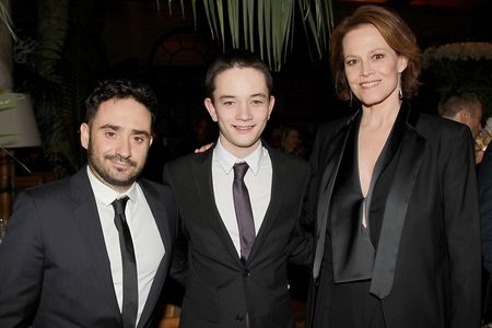 Sigourney Weaver, J.A. Bayona, and Lewis MacDougall at an event for A Monster Calls (2016)