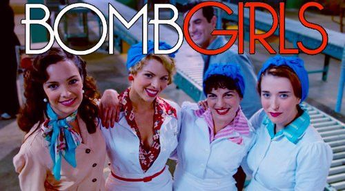 Ali Liebert, Lisa Norton, Jodi Balfour, and Charlotte Hegele in Bomb Girls (2012)