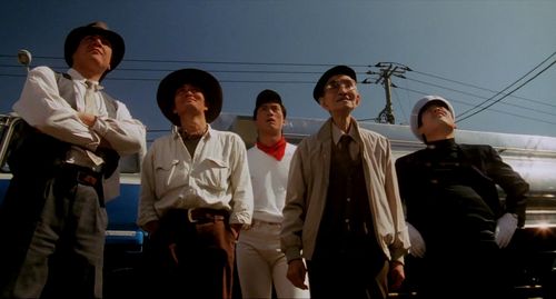 Yoshi Katô, Kinzô Sakura, Ken Watanabe, Tsutomu Yamazaki, and Rikiya Yasuoka in Tampopo (1985)