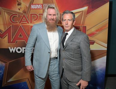 Ben Mendelsohn and Rune Temte at an event for Captain Marvel (2019)