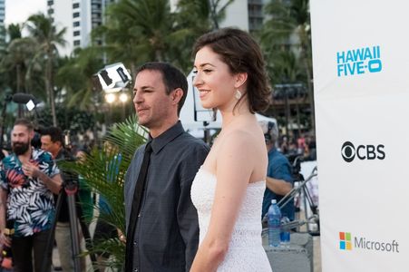 Roberto Orci and Adele Heather Taylor attend the Hawaii Five-0 Sunset on the Beach event on November 10th, 2017 in Waiki