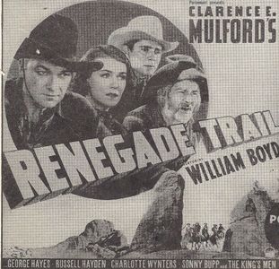 William Boyd, Russell Hayden, George 'Gabby' Hayes, and Charlotte Wynters in Renegade Trail (1939)