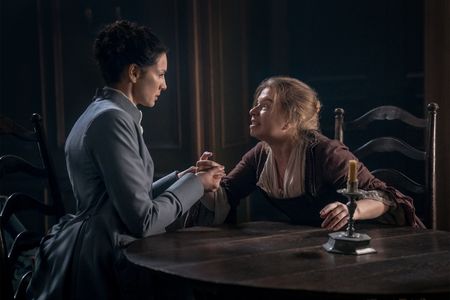Alison Pargeter and Caitríona Balfe in Outlander (2014)