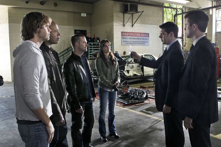 Chris O'Donnell, LL Cool J, Eric Christian Olsen, Daniela Ruah, Zach Lewis, and David Furr in NCIS: Los Angeles (2009)