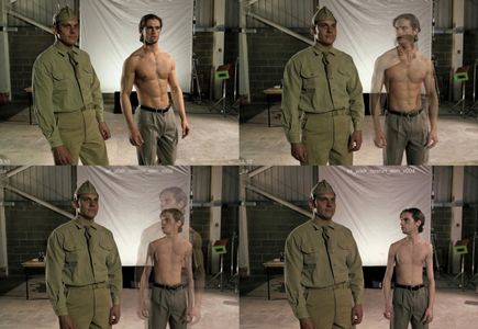 Paul Warren Skinny Steve Rogers body double. Pre-production VFX head replacement test.