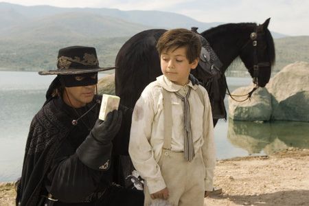 Antonio Banderas and Adrian Alonso in The Legend of Zorro (2005)