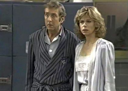 Eric Idle and Caroline McWilliams in Nearly Departed (1989)