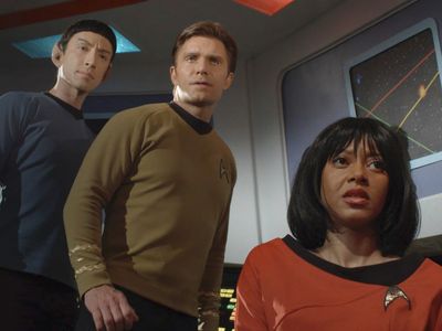 Vic Mignogna, Todd Haberkorn, and Kim Stinger in Star Trek Continues (2013)