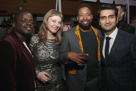 Daniel Kaluuya, Kumail Nanjiani, and Emily V. Gordon at an event for Black Panther (2018)