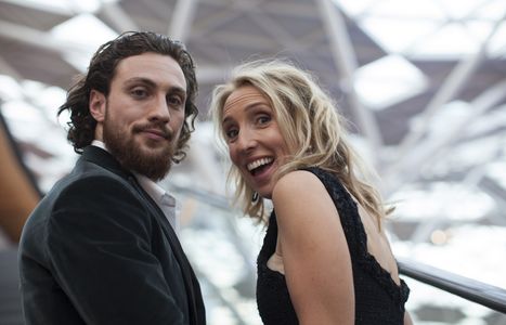 Sam Taylor-Johnson and Aaron Taylor-Johnson at an event for Avengers: Age of Ultron (2015)