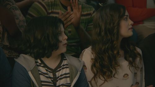 Mary Mouser and Griffin Santopietro in Cobra Kai (2018)