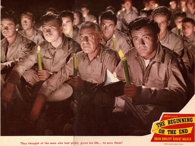 Rod Bacon, Gregg Barton, Robert Bice, William Bishop, Barry Nelson, Henry O'Neill, and Robert Walker in The Beginning or