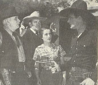 Richard Cramer, Jeanne Martel, Lafe McKee, and Tom Tyler in Santa Fe Bound (1936)