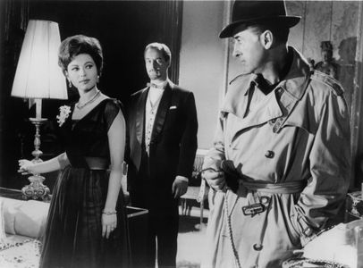 Stewart Granger, Haya Harareet, and John Lee at an event for The Secret Partner (1961)