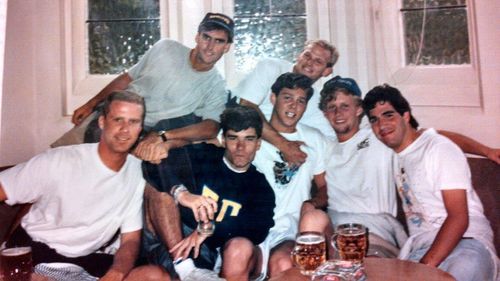 At USC, with a young Will Ferrell to the far left.