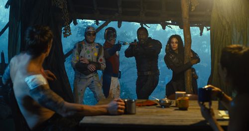 Alice Braga, Idris Elba, John Cena, Joel Kinnaman, David Dastmalchian, and Daniela Melchior in The Suicide Squad (2021)
