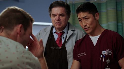 Still of Oliver Platt, Jared Canfield and Brian Tee in Chicago Med