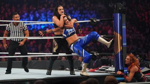 Pamela Martinez, Rebecca Quin, and Shayna Andrea Baszler in WWE Survivor Series (2019)