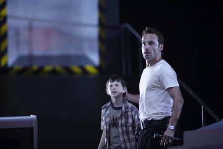 Andrew Lincoln and Chandler Riggs in The Walking Dead (2010)