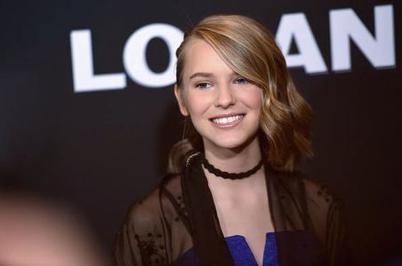Hannah Westerfield at red carpet premiere of Logan in New York in February 2017
