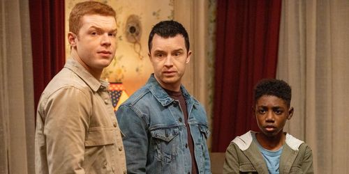 Noel Fisher, Cameron Monaghan, and Christian Isaiah in Shameless: Two at a Biker Bar, One in the Lake (2021)