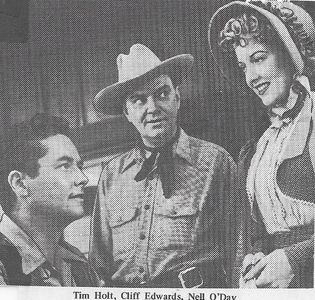 Cliff Edwards, Tim Holt, and Nell O'Day in Pirates of the Prairie (1942)