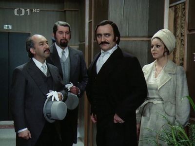 Ludek Kopriva, Josef Somr, Eva Trejtnarová, and Miroslav Vlcek in How About a Plate of Spinach? (1977)