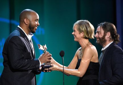 Zach Galifianakis, Kristen Wiig, and Justin Simien at an event for 30th Annual Film Independent Spirit Awards (2015)