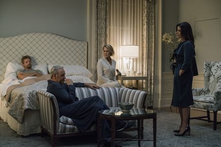Neve Campbell, Kevin Spacey, Robin Wright, and Paul Sparks in House of Cards (2013)