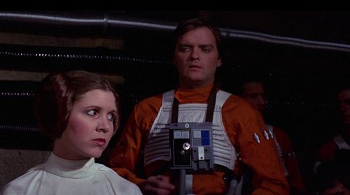 Carrie Fisher and Angus MacInnes in Star Wars: Episode IV - A New Hope (1977)