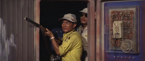 Akira Kubo and Tadao Takashima in Son of Godzilla (1967)