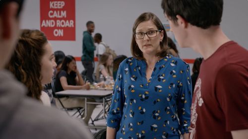 Erin Bradley Dangar as Counselor Blatt in Cobra Kai, Season 3, Episode 4