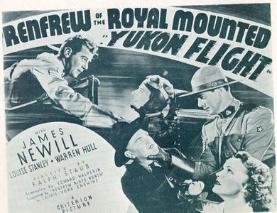 Karl Hackett, Warren Hull, James Newill, and Louise Stanley in Yukon Flight (1940)