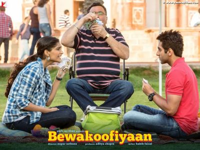 Rishi Kapoor, Sonam Kapoor, and Ayushmann Khurrana in Bewakoofiyaan (2014)