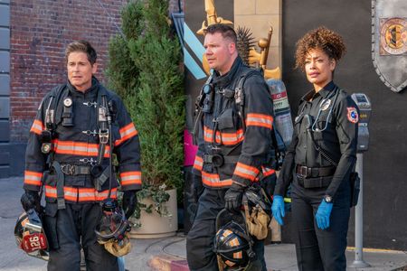 Rob Lowe, Gina Torres, and Jim Parrack in 9-1-1: Lone Star (2020)