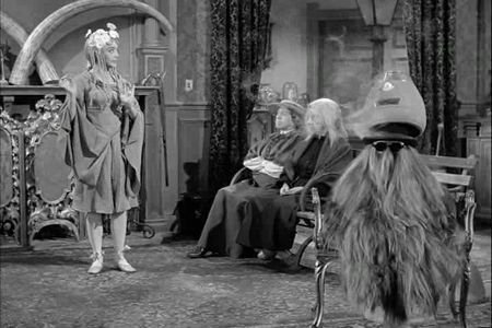 Margaret Hamilton, Marie Blake, Carolyn Jones, and Felix Silla in The Addams Family (1964)