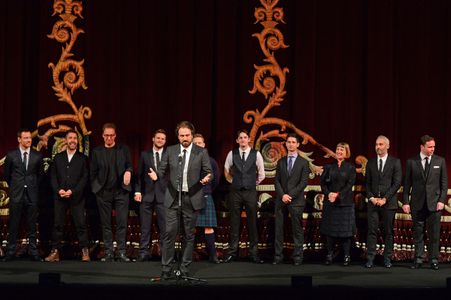David Thewlis, Paddy Considine, Justin Kurzel, Michael Fassbender, and Jack Reynor at an event for Macbeth (2015)