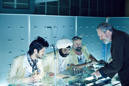 Terry Gilliam, Peter Stormare, Sanjeev Bhaskar, and Ben Whishaw in The Zero Theorem (2013)