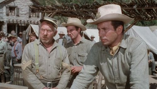 John Forsythe, William Campbell, and William Demarest in Escape from Fort Bravo (1953)