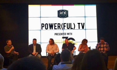Powerful TV Panel at the 2016 ATX Festival. Panelists: Jack Amiel (The Knick), Jason Katims (Friday Night Lights), Jenni