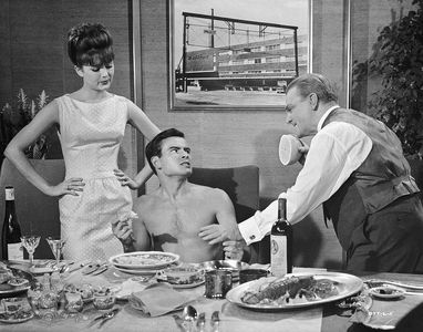 James Cagney, Horst Buchholz, and Pamela Tiffin in One, Two, Three (1961)