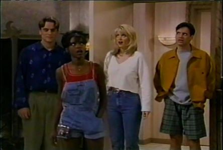 Kristin Bauer van Straten, David Burke, Charles Esten, and Rose Jackson in The Crew (1995)
