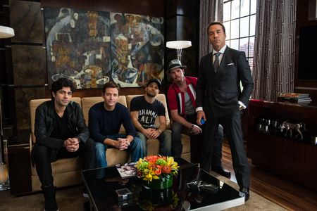 Kevin Dillon, Adrian Grenier, Jeremy Piven, Kevin Connolly, and Jaime Ferrar in Entourage (2015)
